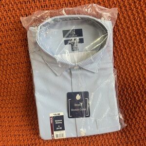 George Men's Blue Striped Dress Shirt